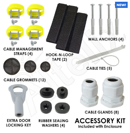Altelix 12x9x9 Polycarbonate + ABS Vented Enclosure with Aluminum Equipment Mounting Plate, 120 VAC Outlets & Power Cord