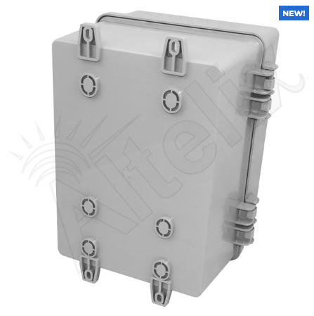 Altelix 12x9x9 Polycarbonate + ABS NEMA 4X RF Transparent Outdoor WiFi Enclosure with 120 VAC Outlets & Power Cord