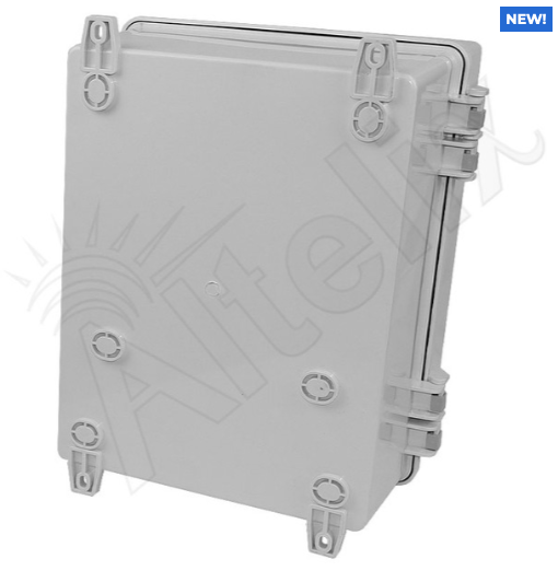 Altelix 14x11x7 Polycarbonate + ABS NEMA 4X Enclosure with Aluminum Equipment Mounting Plate