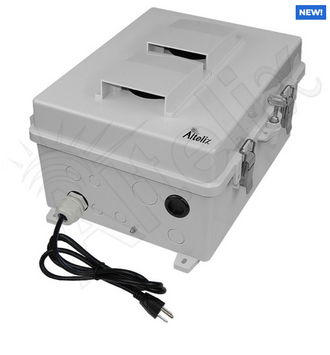 Altelix 14x11x7 Polycarbonate + ABS Vented RF Transparent Outdoor WiFi Enclosure with 120 VAC Outlets & Power Cord - 0