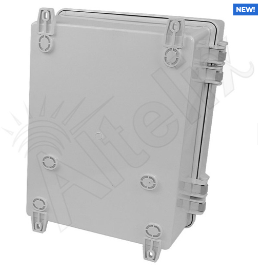 Altelix 14x11x7 Polycarbonate + ABS Vented RF Transparent Outdoor WiFi Enclosure with No-Drill PVC Equipment Mounting Plate