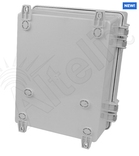 Altelix 14x11x7 Polycarbonate + ABS NEMA 4X Enclosure with Aluminum Equipment Mounting Plate, 120 VAC Outlets & Power Cord