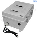 Altelix 14x11x7 Polycarbonate + ABS Vented Enclosure with Aluminum Equipment Mounting Plate, Cooling Fan, 120 VAC Outlets & Power Cord-2