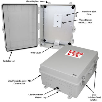 Altelix Weatherproof Emergency Phone Call Box 17x14x6