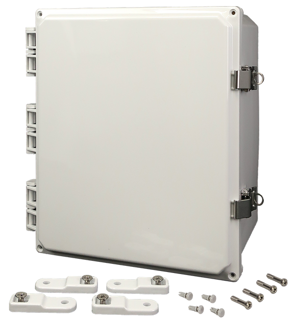 Integra - Premium Line | Polycarbonate | Hinged Cover | Opaque | Stainless Steel Locking Latch | Mounting Feet | White