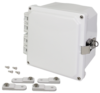 Integra - Premium Line | Polycarbonate | Hinged Cover | Opaque | Stainless Steel Locking Latch | Mounting Feet | White