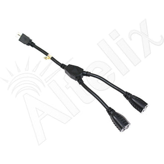 Altelix 2-Outlet Power Splitter Cord, 14-Inch Grounded 3-Prong Extension (Black)