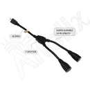 Altelix 2-Outlet Power Splitter Cord, 14-Inch Grounded 3-Prong Extension (Black)-2