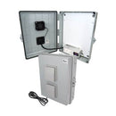 Altelix 17x14x6 Polycarbonate + ABS Vented RF Transparent Outdoor WiFi Enclosure with No-Drill PVC Equipment Mounting Plate, 120 VAC Outlets, Power Cord & Cooling Fan with Digital Temperature Controller-1