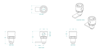 Quarter Turn Padlock Wing Handle - 0