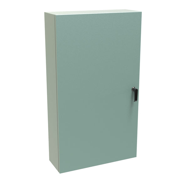 Eclipse Series     Painted Type 4 Mild Steel Enclosures with Concealed Hinge and Quarter   Turn Latch ANSI 61 Gray