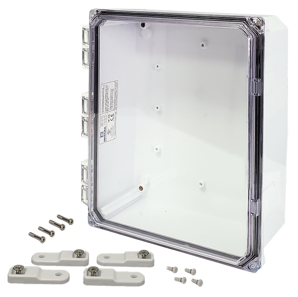 Integra - Premium Series | Polycarbonate | Hinged Cover | Clear | Mounting Feet | White