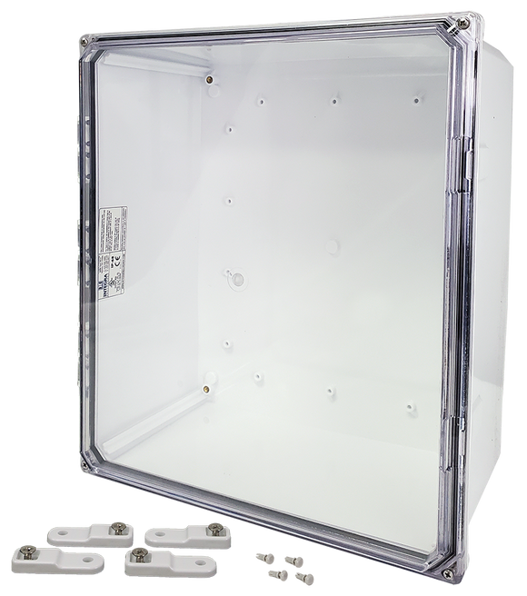 Integra - Premium Series | Polycarbonate | Hinged Cover | Clear | Mounting Feet | White