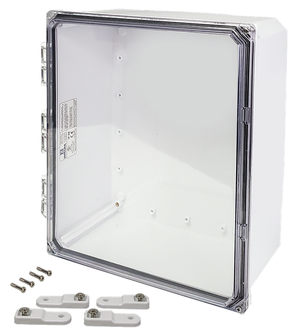 Integra - Premium Line | Polycarbonate | Hinged Cover | Clear | Mounting Feet | 6P | White