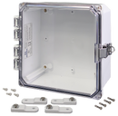 Integra - Premium Line | Polycarbonate | Hinged Cover | Clear | Stainless Steel Locking Latch | Mounting Feet | White-3