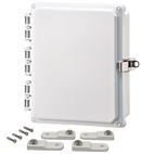Integra - Premium Line | Polycarbonate | Hinged Cover | Opaque | Stainless Steel Locking Latch | Mounting Feet | White-4