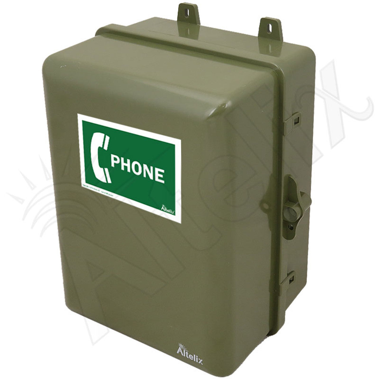 Buy green Altelix 12x9x7 IP66 NEMA 4X Outdoor Weatherproof Phone Call Box with Phone Label