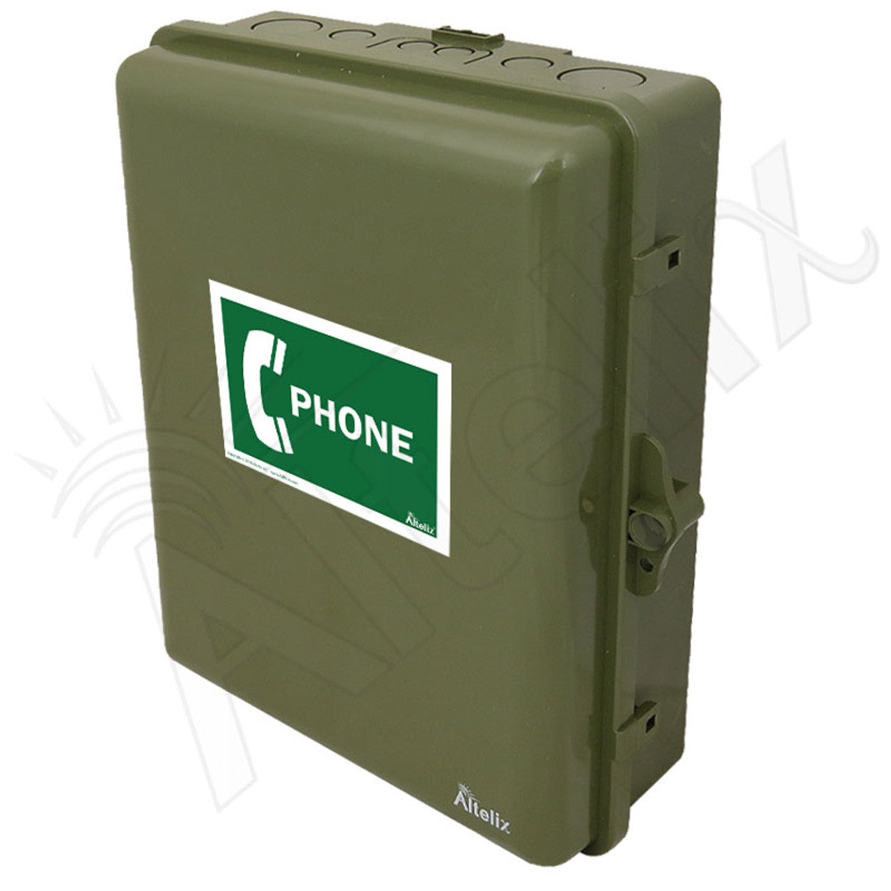 Altelix Outdoor Weatherproof Phone Call Box for Slim-Line Phones, 14x11x5 with Phone Label