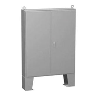 1422 FM Series Painted Steel Double Door Enclosures with 3 Point Latch and Floor   Mounting Feet Includes Inner Mounting Panel