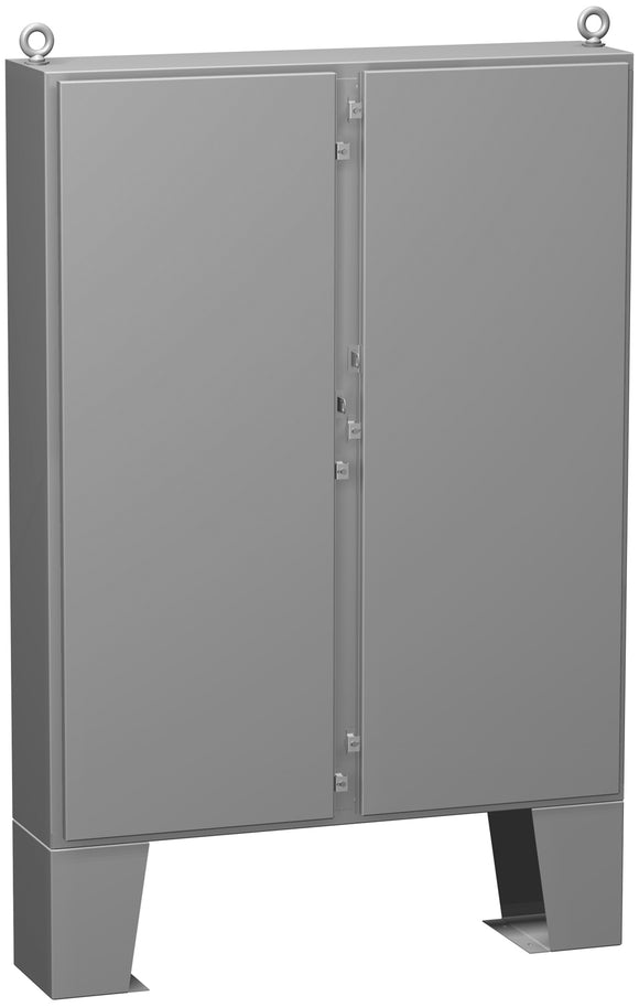 1422 N4 FM Series Painted Mild Steel Double Door Enclosures with Clamped Cover and Floor Mounting Feet Includes Inner Mounting Panel