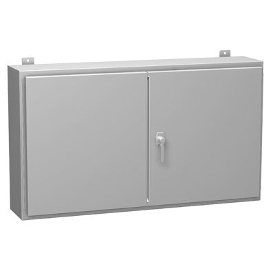 1422 Series Painted Steel Wall Mount Double Door Enclosures with 3 Point Latch Includes Inner Mounting Panel-1