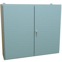 1422 Series Painted Steel Wall Mount Double Door Enclosures with 3 Point Latch Includes Inner Mounting Panel