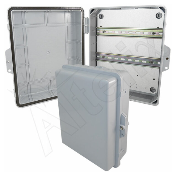 Altelix 14x11x5 PC + ABS Weatherproof DIN Rail NEMA Enclosure with Hinged Door
