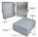 Altelix 14x11x5 PC + ABS Weatherproof NEMA Enclosure with Hinged Door & Aluminum Mounting Plate-2