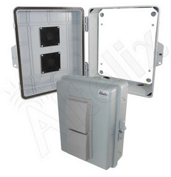 Altelix 14x11x5 Vented Polycarbonate + ABS RF Transparent Outdoor WiFi Enclosure with No-Drill PVC Equipment Mounting Plate