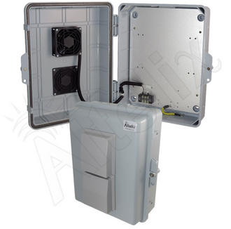 Altelix 14x11x5 Vented Polycarbonate + ABS Weatherproof NEMA Enclosure with 12 VDC Cooling Fan