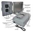 Altelix 14x11x5 Vented Polycarbonate + ABS Weatherproof NEMA Enclosure with Cooling Fan, 120 VAC GFCI Outlets & Power Cord-2