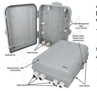 Altelix 15x10x5 NEMA 4X Polycarbonate + ABS Weatherproof Enclosure - 0