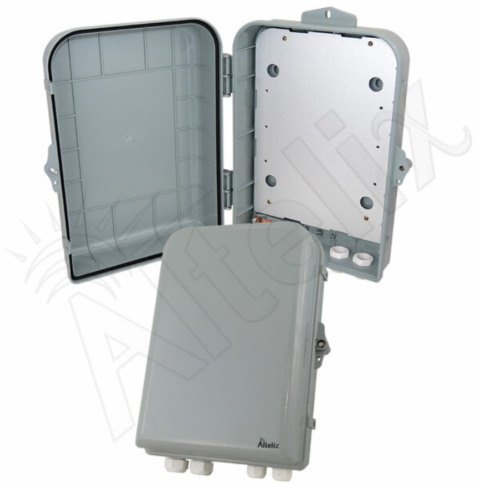 Altelix 15x10x5 NEMA 4X Polycarbonate + ABS Weatherproof Enclosure with Aluminum Mounting Plate