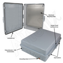Altelix 17x14x6 PC + ABS Weatherproof NEMA Enclosure with Hinged Door & Aluminum Mounting Plate-2