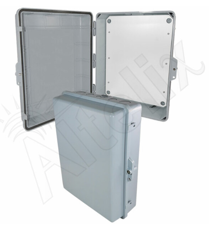 Altelix 17x14x6 Polycarbonate + ABS RF Transparent Outdoor WiFi Enclosure with No-Drill PVC Equipment Mounting Plate