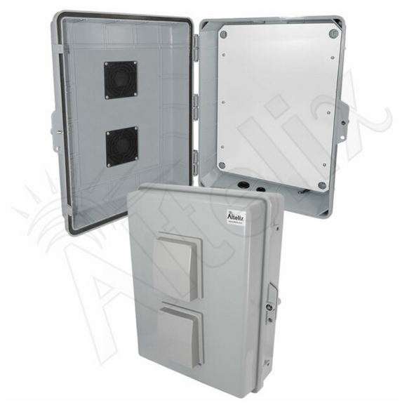 Altelix 17x14x6 Polycarbonate + ABS Vented RF Transparent Outdoor WiFi Enclosure with No-Drill PVC Equipment Mounting Plate