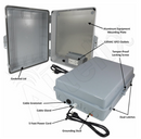 Altelix 17x14x6 Polycarbonate + ABS Weatherproof NEMA Enclosure with Aluminum Mounting Plate, 120 VAC GFCI Outlets & Power Cord-2