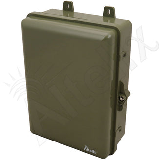 Buy green Altelix 12x9x5 IP66 NEMA 4X PC+ABS Weatherproof Utility Box with Hinged Door and Aluminum Mounting Plate