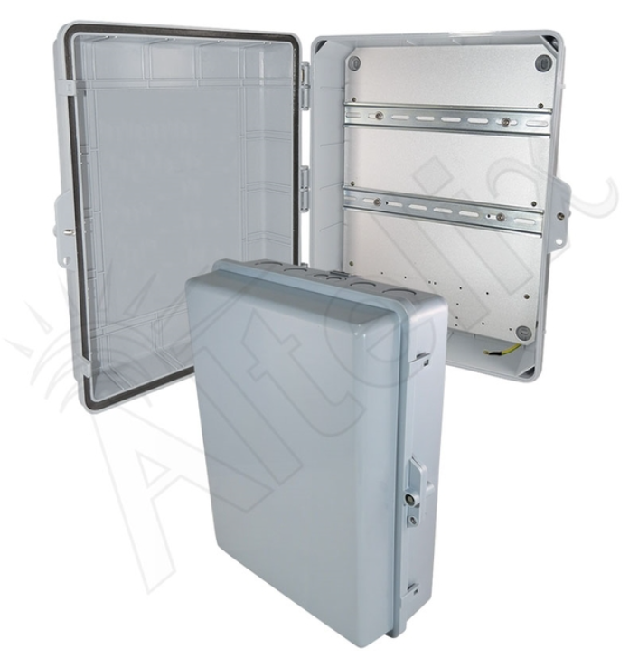 Altelix 17x14x6 PC + ABS Weatherproof DIN Rail NEMA Enclosure with Hinged Door