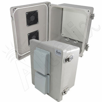 Altelix Fiberglass Vented Weatherproof NEMA Enclosure with Blank Aluminum Equipment Mounting Plate