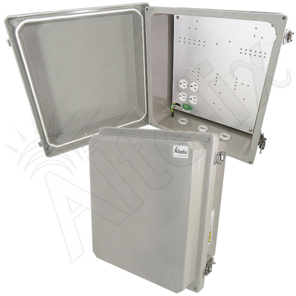Altelix Fiberglass Weatherproof Heated NEMA Enclosure with 200W Heater & 120 VAC Outlets