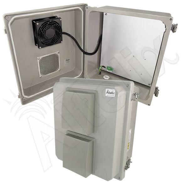 Altelix Fiberglass Weatherproof Vented NEMA Enclosure with 24 VDC Cooling Fan