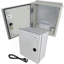 Altelix NEMA 3X Fiberglass Weatherproof Enclosure with Equipment Mounting Plate, 120 VAC Outlets & Power Cord-1