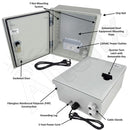 Altelix NEMA 3X Fiberglass Weatherproof Enclosure with Equipment Mounting Plate, 120 VAC Outlets & Power Cord-2