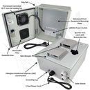 Altelix Vented Fiberglass Weatherproof NEMA Enclosure with 120 VAC Outlets, Power Cord & 85°F Turn-On Cooling Fan-2