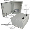 Altelix 16x12x8 NEMA 3X Fiberglass Weatherproof Enclosure with Equipment Mounting Plate & 120 VAC GFCI Outlets-2