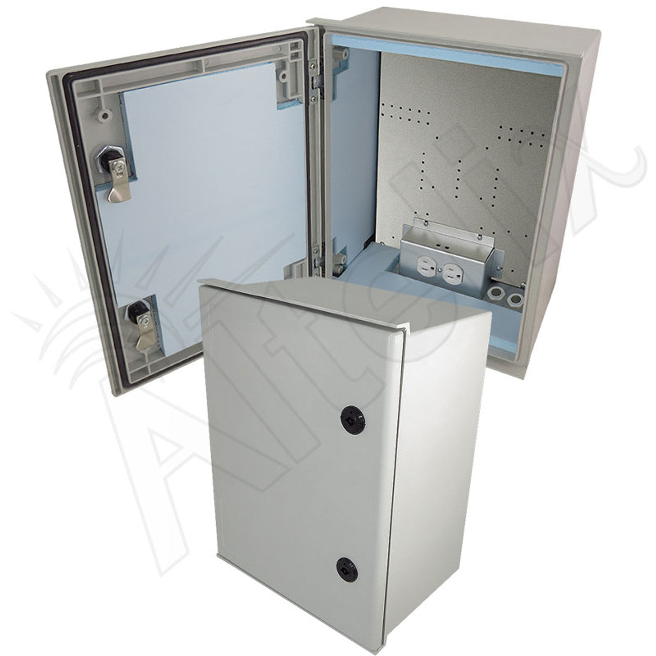 Altelix Insulated NEMA 4X Fiberglass Heated Weatherproof Enclosure with 200W Heater and 120 VAC Outlets