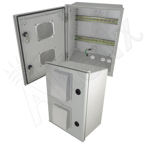 Altelix Vented Industrial DIN Rail Fiberglass Weatherproof NEMA Enclosure