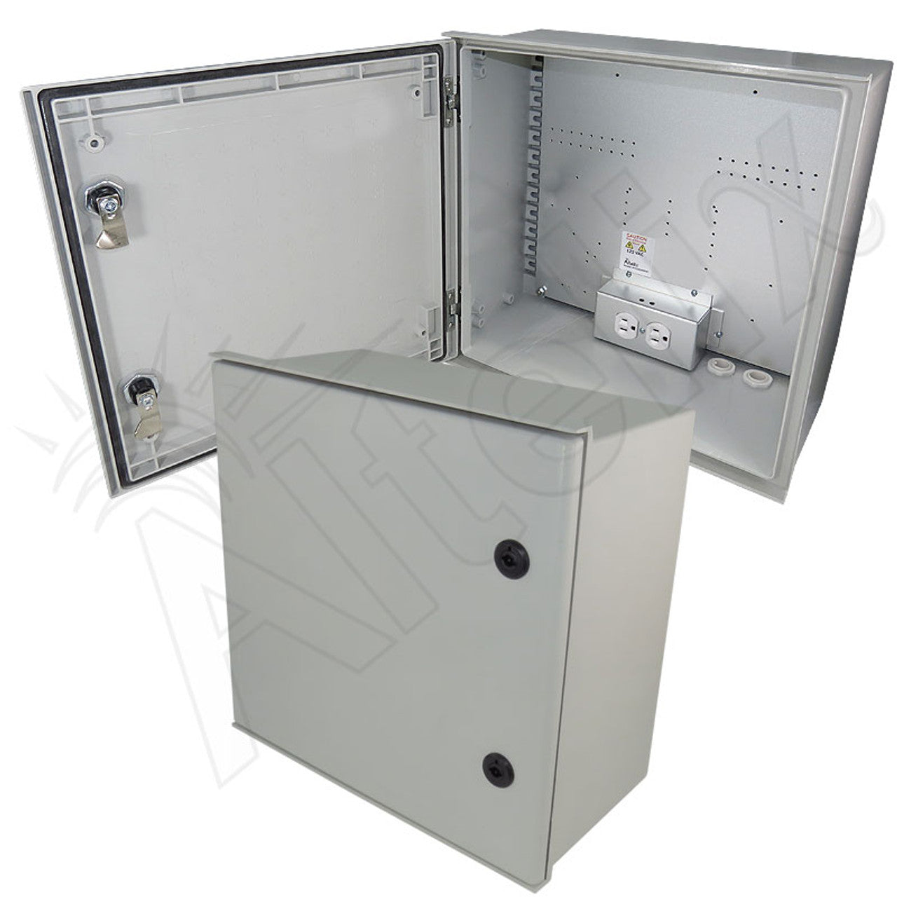 Altelix NEMA 3X Fiberglass Weatherproof Enclosure with Equipment Mounting Plate & 120 VAC Outlets