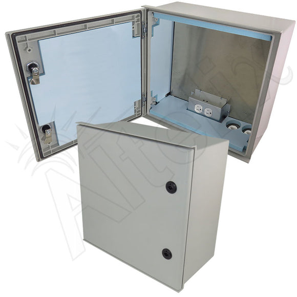 Altelix Insulated NEMA 4X Fiberglass Heated Weatherproof Enclosure with 200W Heater and 120 VAC Outlets